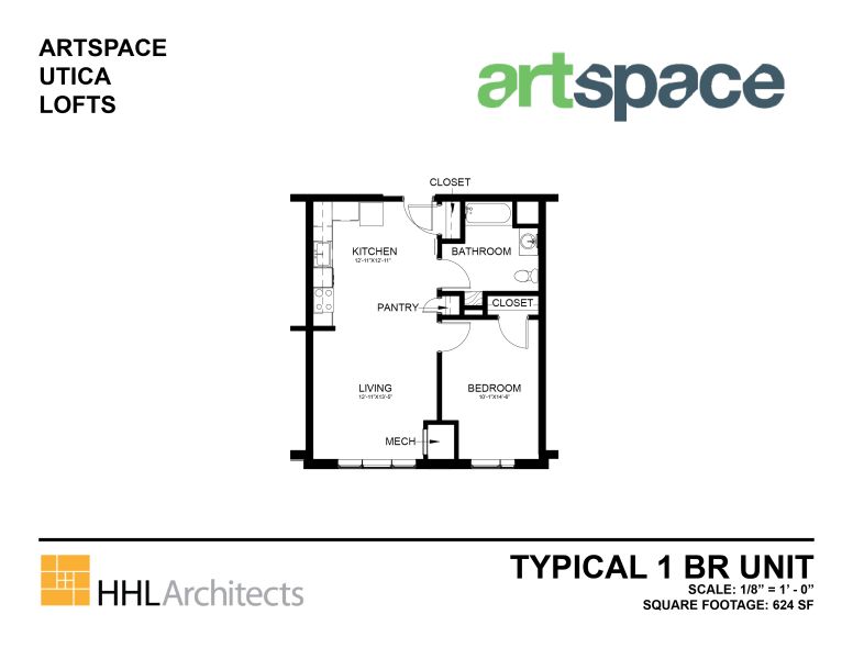 Typical 1-bedroom Floorplan